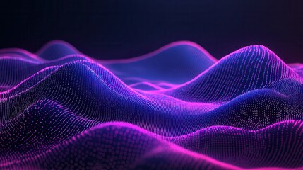 Fototapeta premium Abstract digital landscape of swirling, interconnected points