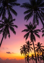 Twilight Palm Symphony AI Generated