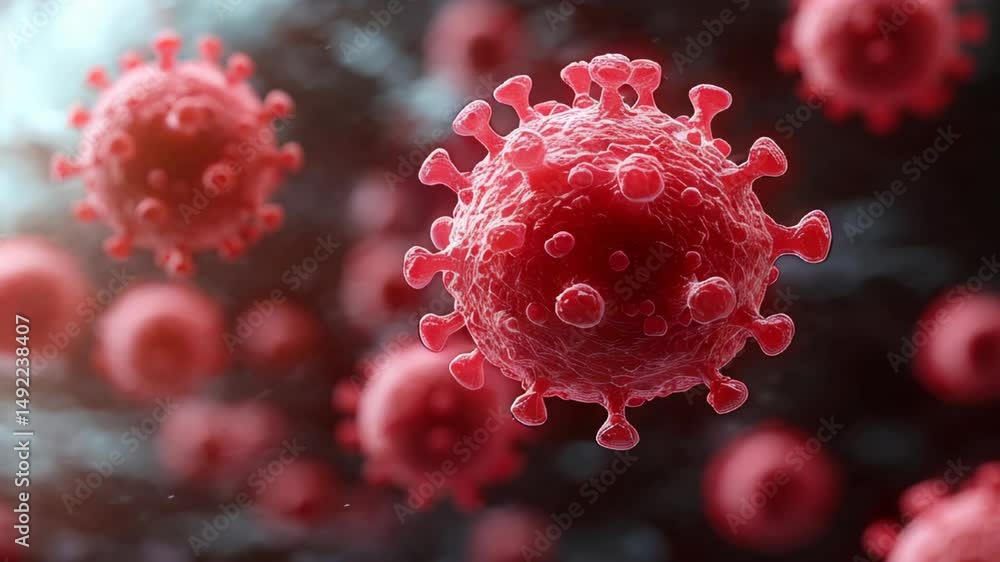 Poster this clip explores the intricate details of the coronavirus. highlighting its unique shape and chara