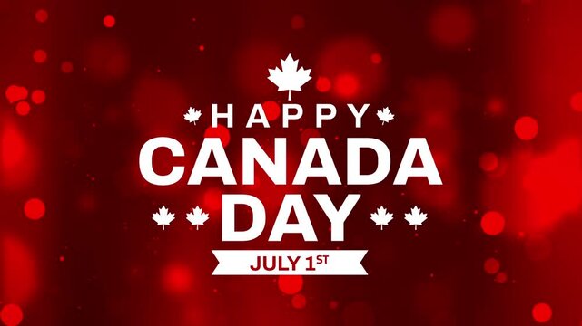 Greeting for Canada Day on July 1st suitable for social media, posters, newsletters, and digital marketing campaigns celebrating Canadian pride.
