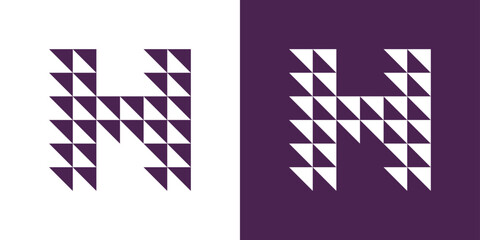 Abstract H monogram made of upward-pointing arrows. Modern and dynamic logo symbolizing growth and direction.