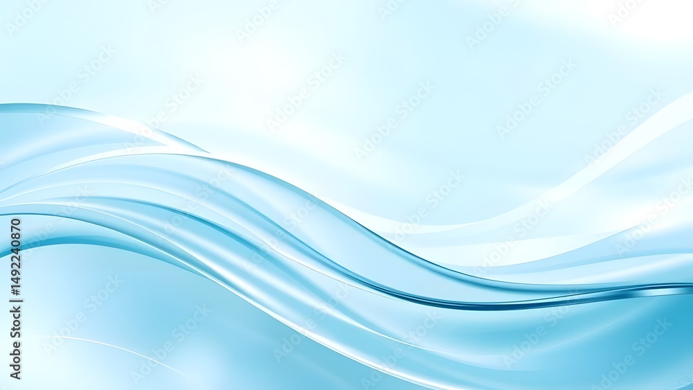Poster abstract blue wave background | abstract light blue background with flowing curved lines creating a 