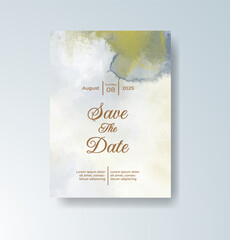 Wedding invitation with abstract watercolor background