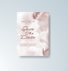 Wedding invitation with abstract watercolor background