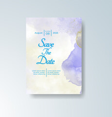 Wedding invitation with abstract watercolor background