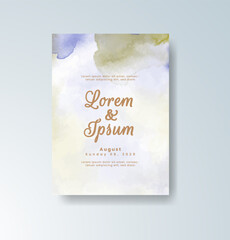 Wedding invitation with abstract watercolor background
