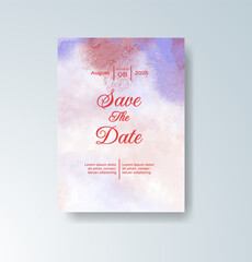 Wedding invitation with abstract watercolor background