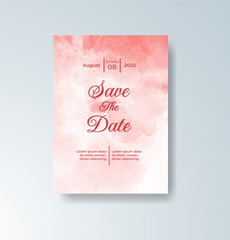 Wedding invitation with abstract watercolor background