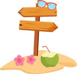 Summer Beach Sign Illustration