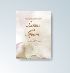 Wedding invitation with abstract watercolor background