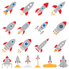 Rocket icon vector set. Space Craft illustration sign collection. Space shuttle symbol or logo.