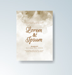 Wedding invitation with abstract watercolor background