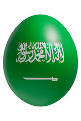 Rendered easter egg with a flag of Saudi Arabia on the surface.