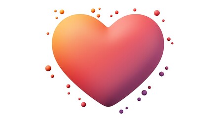 Colorful Gradient Heart. Abstract Heart with Bubbles