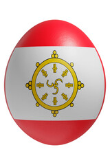 Rendered easter egg with a flag of Sikkim on the surface.