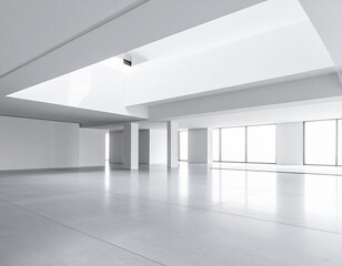 Obraz premium Simple Minimalist Liminal Space White Room Negative Space