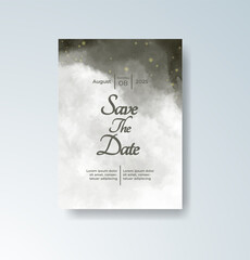 Wedding invitation with abstract watercolor background
