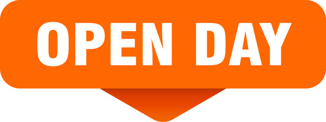 open day sticker. open day sign on transparent background