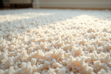 Clean, fluffy carpet after professional cleaning service Fresh, bright, and spotless Shows deep cleaning results , interior, plush, spotless