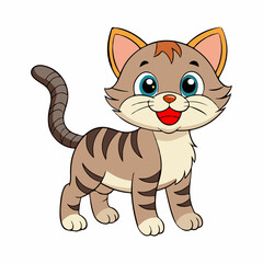  I love Realistic Cat vector illustration