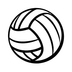 Beach volleyball icon in minimalist black and white design  