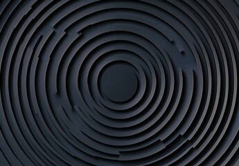 A dark radial metallic texture featuring circular brushed patterns on black steel forms an abstract background