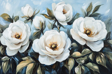 Painting of camellias