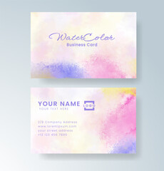 Beautiful business card template with watercolor