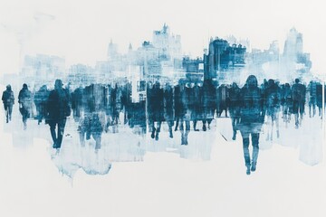 Obraz premium Urban Crowd in Motion