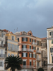 Colorful Buildings in Corfu, Greece