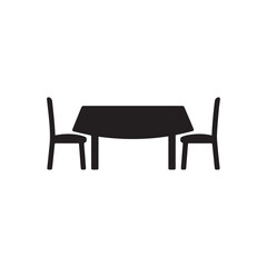 Dining Table with Two Chairs Silhouette