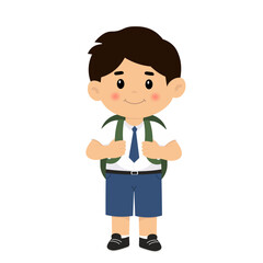 Happy Boy Middle School Illustration