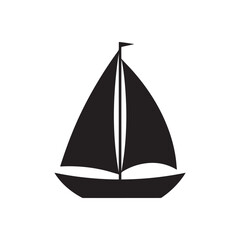 Simple Sailboat Silhouette Icon
