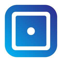 Dice with one dot icon, flat design for game or gambling.