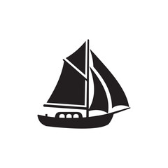 Simple Sailboat Silhouette Icon