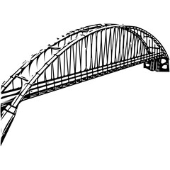 silhouette of a bridge with a sturdy construction