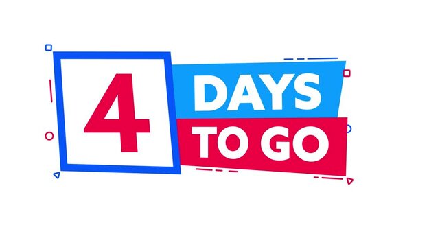 Four days to go countdown banner with alpha channel
