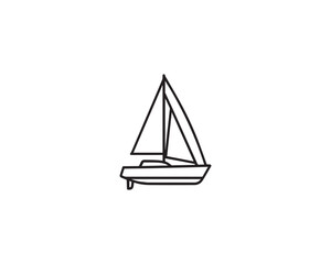 Fractional Sloop Sailboat icon vector art illustration