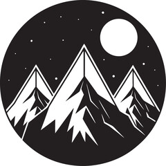 Obraz premium Mountain Silhouette Vector, Minimalist Nature Landscape