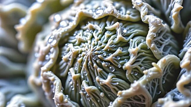 Intricate close-up of a unique foliage plant natural environment macro photography vibrant colors detailed texture nature's beauty