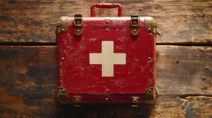 Vintage red medical kit