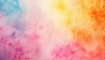 Fototapeta premium a vibrant watercolor wash blends shades of cool blues and purples into warm yellows and oranges, creating a textured and ethereal background.