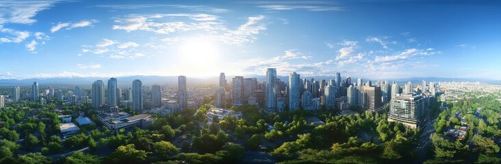 Fototapeta premium The financial district skyline in downtown Vancouver is scenic and located near Robson square