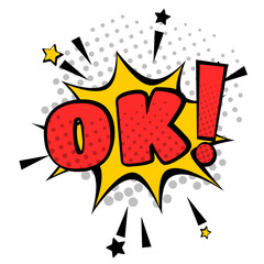 OK comics style text, vintage cartoon message, 60s retro poster, social media post template