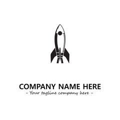 Rocket silhouette logo company design vector illustration