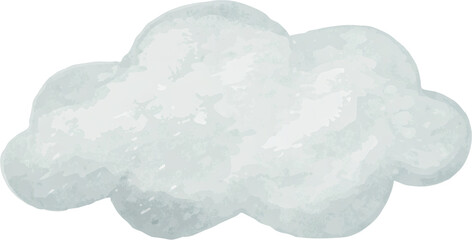 Watercolor cloud element on a transparent background.