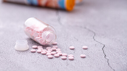 Variety of medicines and drugs.Medicine and healthcare concept.Variety of medicines and...
