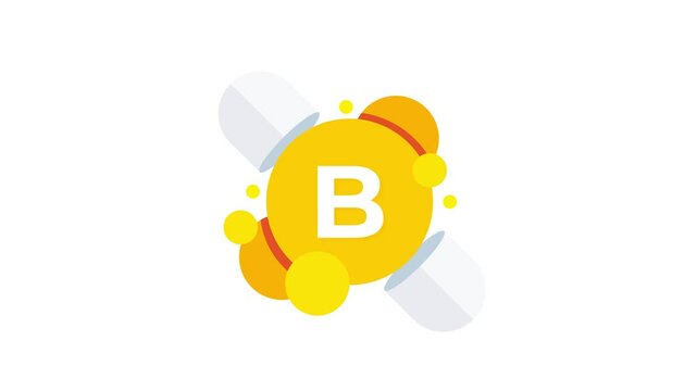 Vitamin B logo animation on white and green screen background