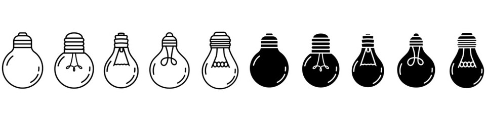 Light bulb icon vector set. light illustration sign collection. electricity symbol.