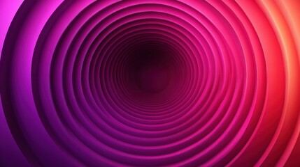 Concentric circular tunnel with gradient lighting from purple to orange creating a sense of depth and visual intrigue